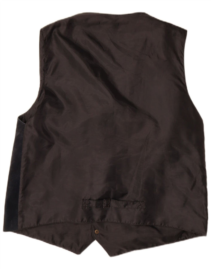 Colete vintage masculino de camurça médio azul marinho