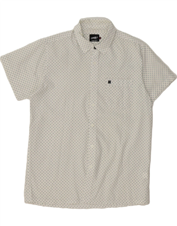 O'NEILL Mens Short Sleeve Shirt Large White Check Cotton Vintage O'Neill and Second-Hand O'Neill from Messina Hembry 