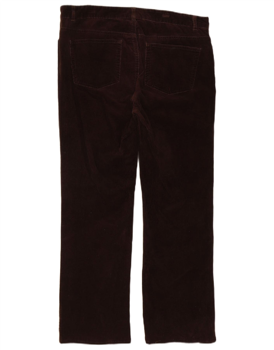 Calça feminina reta de veludo CHAPS US 14 XL W36 L28 algodão marrom