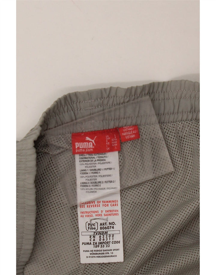 PUMA Mens Graphic Calças de treino Joggers Grande Cinza Poliéster