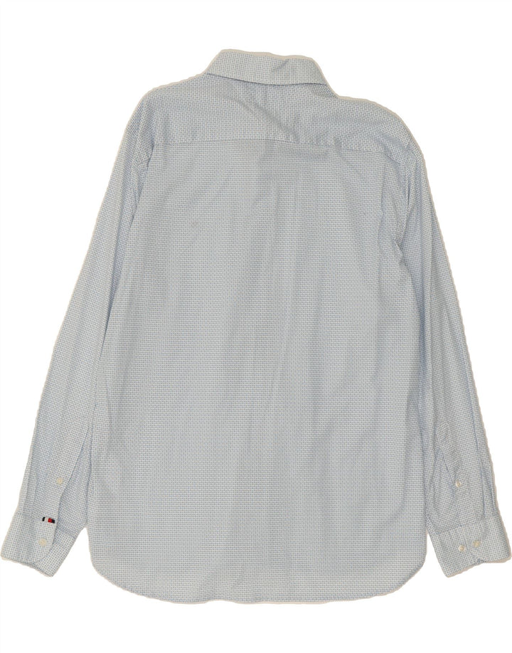 TOMMY HILFIGER Mens Regular Fit Shirt Large Blue Spotted Cotton Vintage Tommy Hilfiger and Second-Hand Tommy Hilfiger from Messina Hembry 