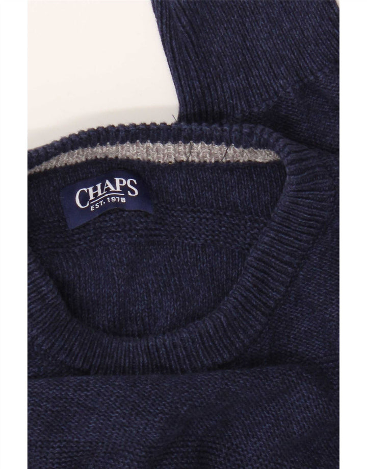 Suéter masculino Chaps com gola canoa médio listrado azul marinho