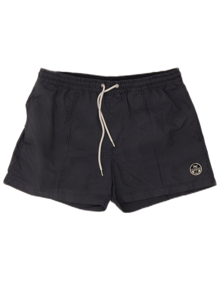 Shorts de natação masculino North Sails grande poliéster listrado azul marinho