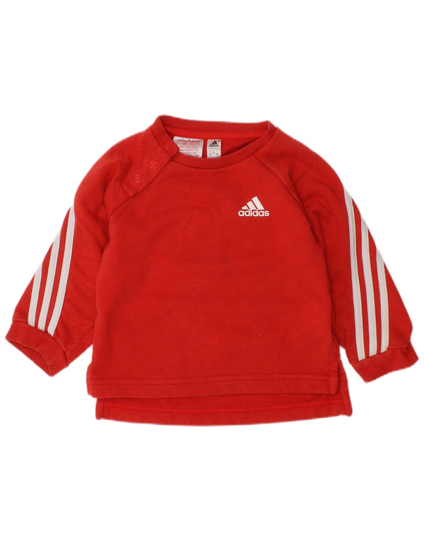 ADIDAS Baby Boys Suéter Jumper 6-9 Meses Algodão Vermelho