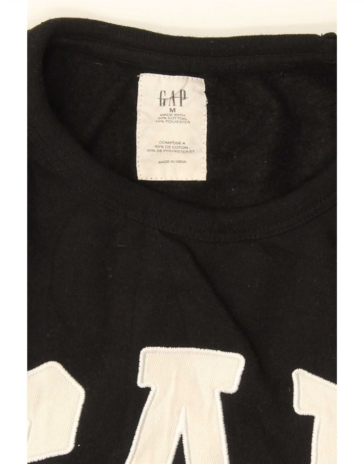 Gap moletom gráfico masculino jumper médio algodão preto