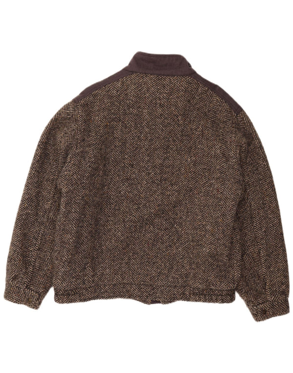 Jaqueta bomber masculina Faciba IT 56 3XL marrom colorblock lã