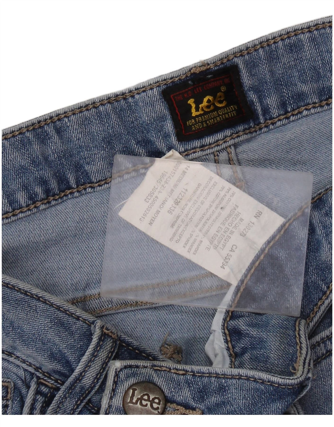 Calça jeans feminina Lee cintura alta capri US 14 grande W32 L20 algodão azul