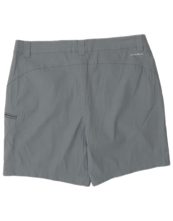 Shorts cargo feminino Eddie Bauer EUA 12 grande W34 cinza nylon esportivo