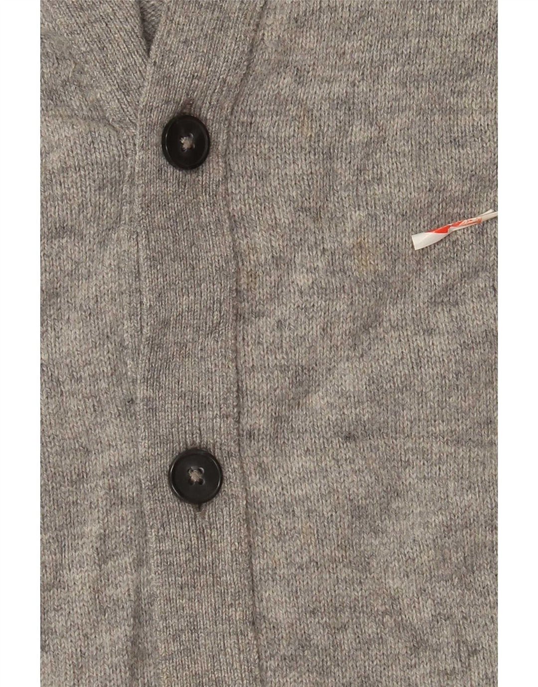 Suéter cardigã masculino Marks & Spencer lã de cordeiro cinza médio