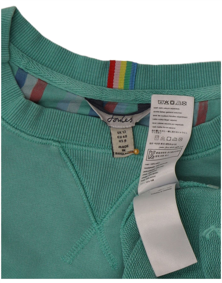 Joules moletom feminino oversized jumper Reino Unido 12 algodão verde médio