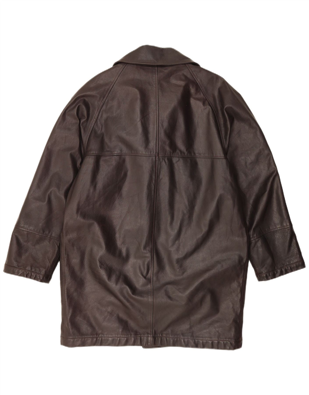 Casaco feminino de couro superdimensionado MABRUN IT 50 XL couro marrom