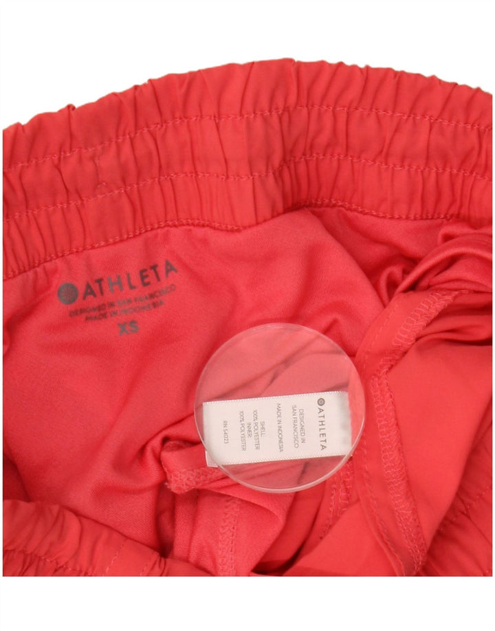 Shorts esportivos femininos ATHLETA UK 4 XS poliéster vermelho