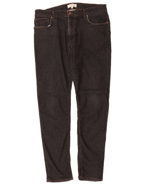 Jeans Slim Feminino Reiss W34 L30 Algodão Preto