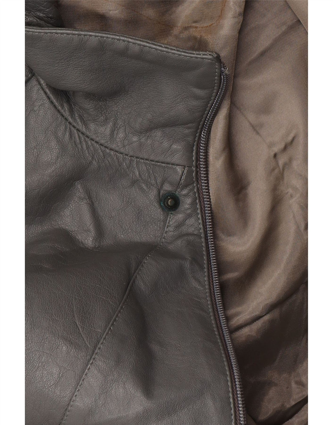 Jaqueta de couro masculina vintage IT 52 XL couro cinza