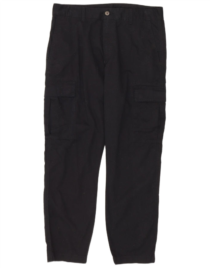 Calça cargo masculina reta MARKS & SPENCER W34 L29 algodão preto