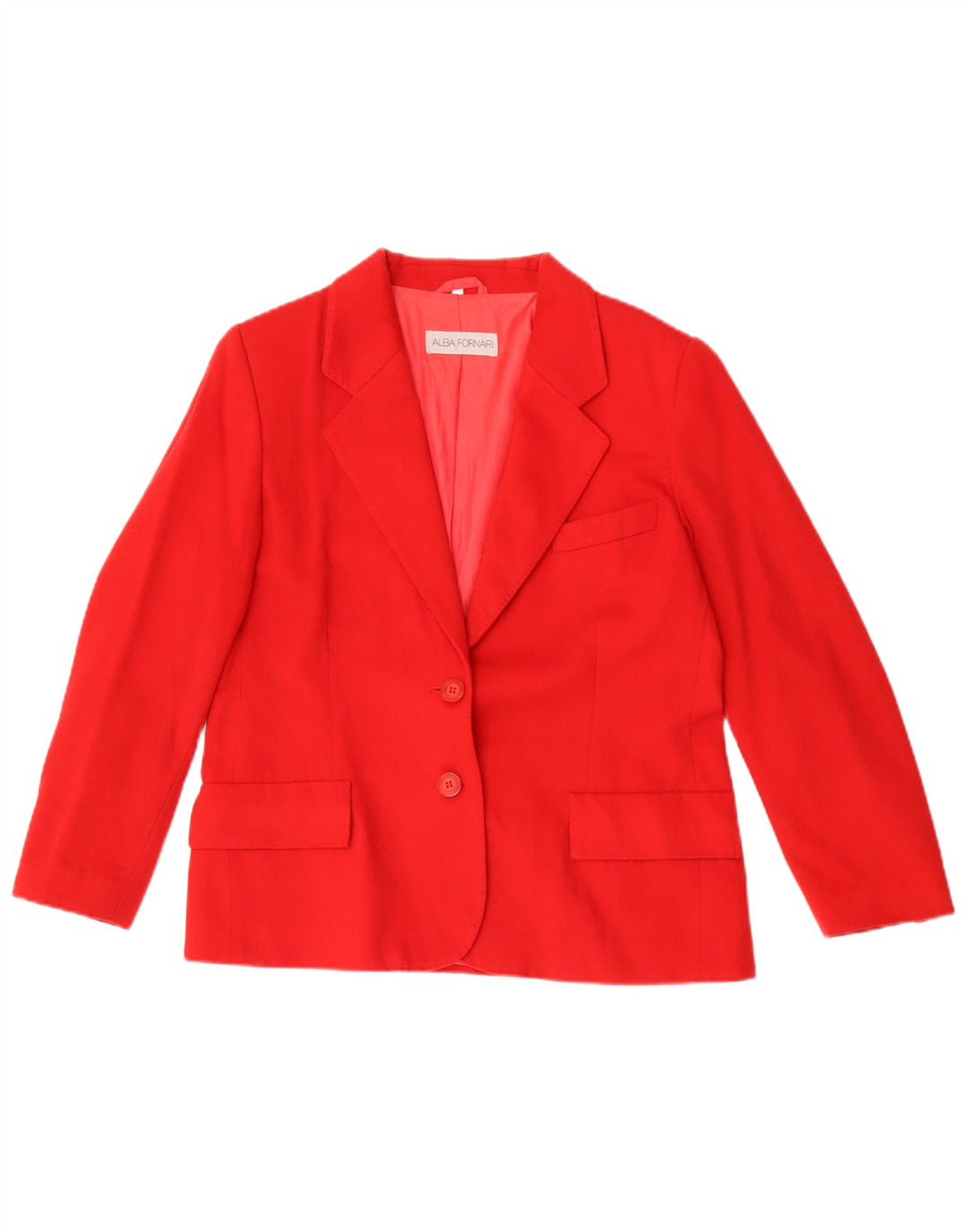 Jaqueta blazer feminina Alba Fornari com 2 botões IT 46 grande lã vermelha