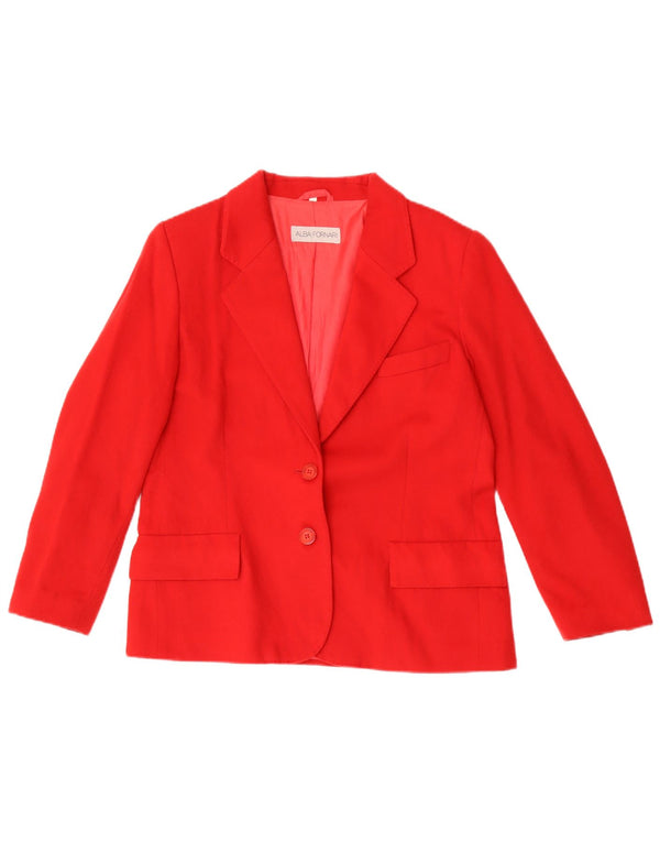 Jaqueta blazer feminina Alba Fornari com 2 botões IT 46 grande lã vermelha