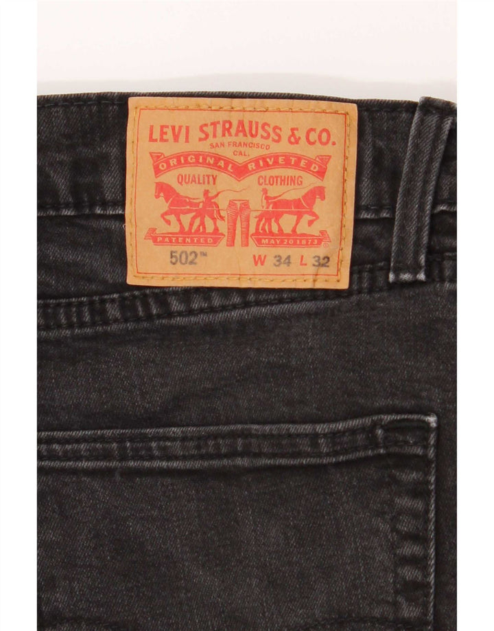 Calça jeans masculina Levi's 502 Tapered W34 L29 cinza algodão