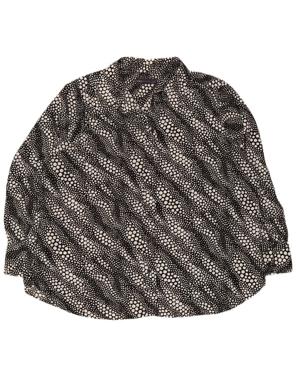 Blusa feminina Marks & Spencer UK 20 2XL poliéster manchado preto