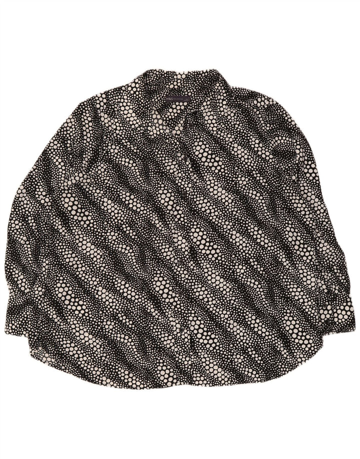 Blusa feminina Marks & Spencer UK 20 2XL poliéster manchado preto
