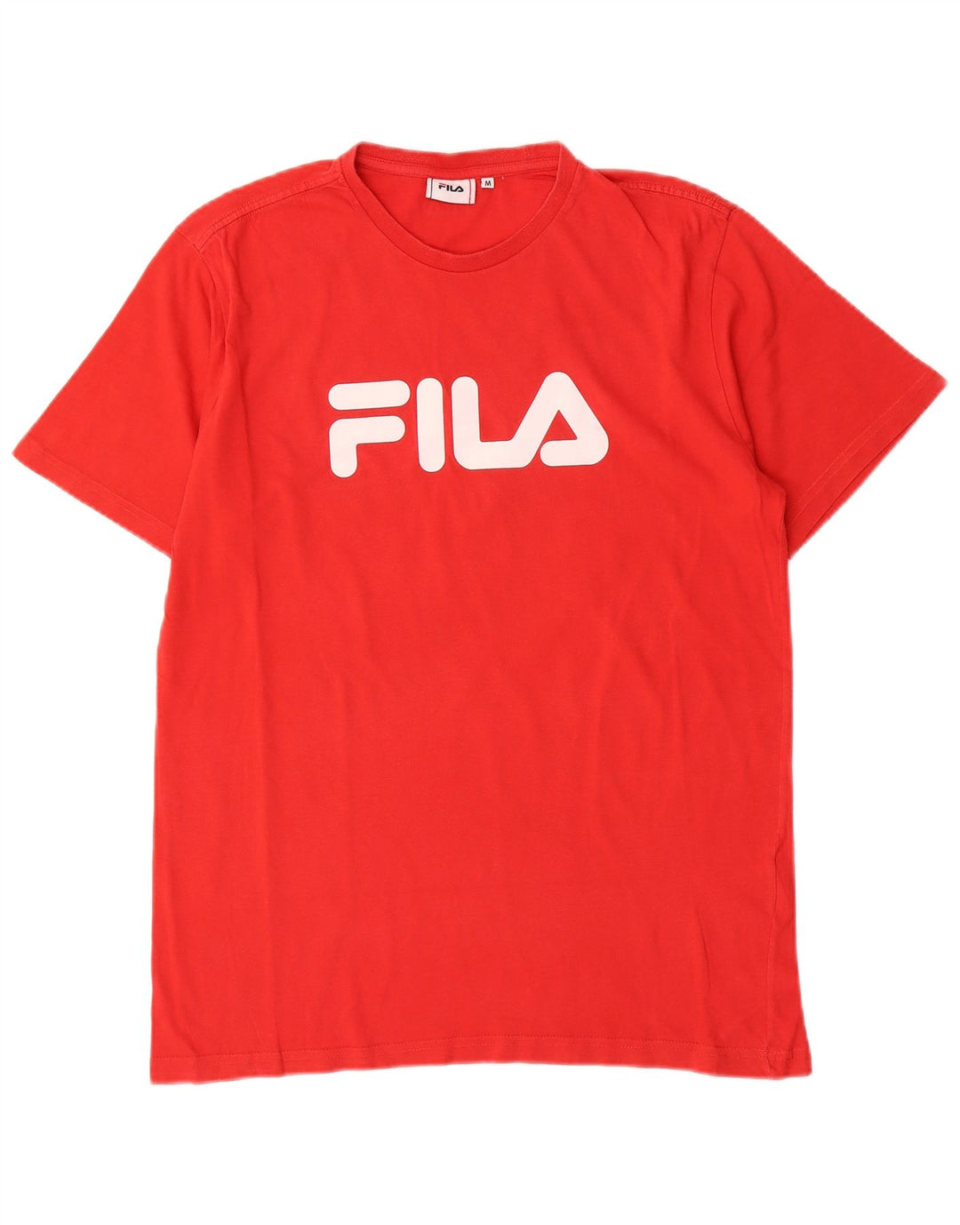 Fila Mens Graphic T-Shirt Top Médio Algodão Vermelho