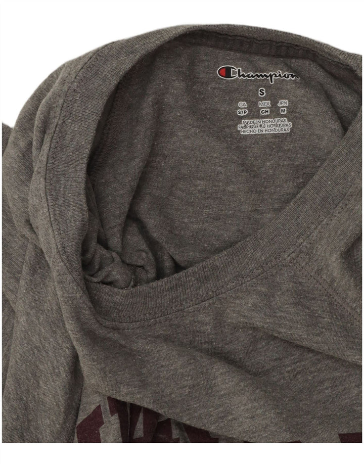 Camiseta masculina CHAMPION Harvard Graphic Top cinza médio manchado