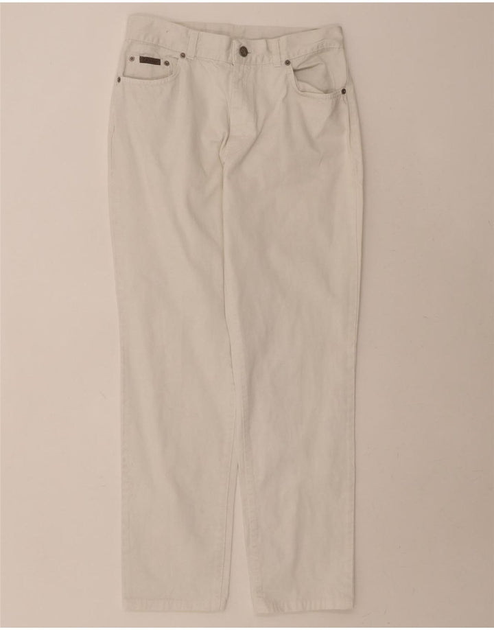 CALVIN KLEIN Womens Straight Jeans W32 L29 White Cotton Vintage Calvin Klein and Second-Hand Calvin Klein from Messina Hembry 