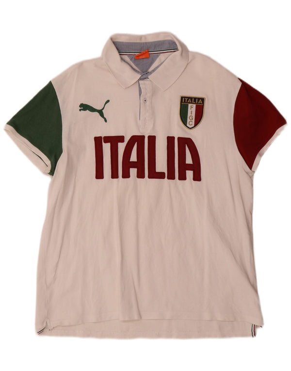 Camisa polo masculina Puma Italia Graphic XL branca colorblock