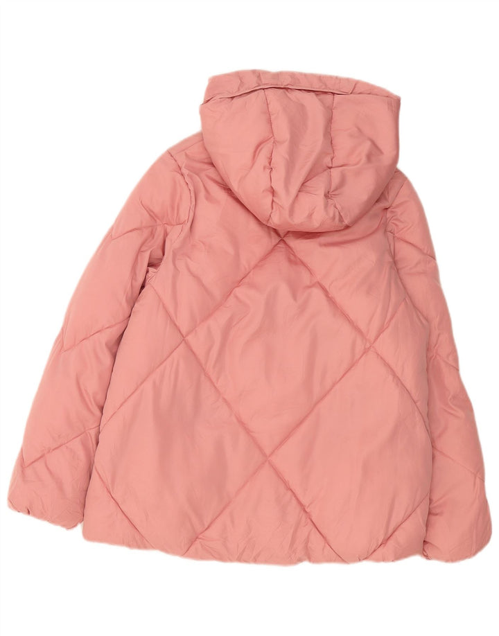 Zara Jaqueta acolchoada com capuz para meninas 13-14 anos poliéster rosa