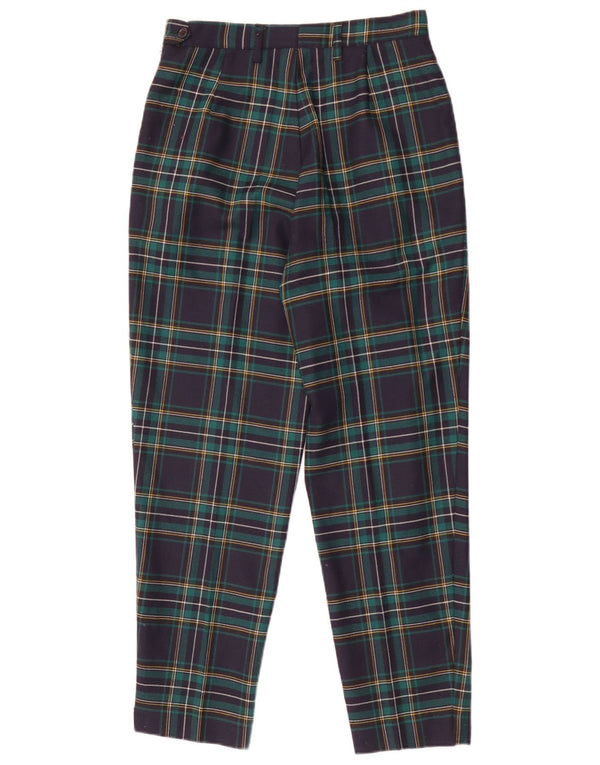 Gianni Abozzi Calça feminina de terno cônico IT 44 médio W28 L27 xadrez verde
