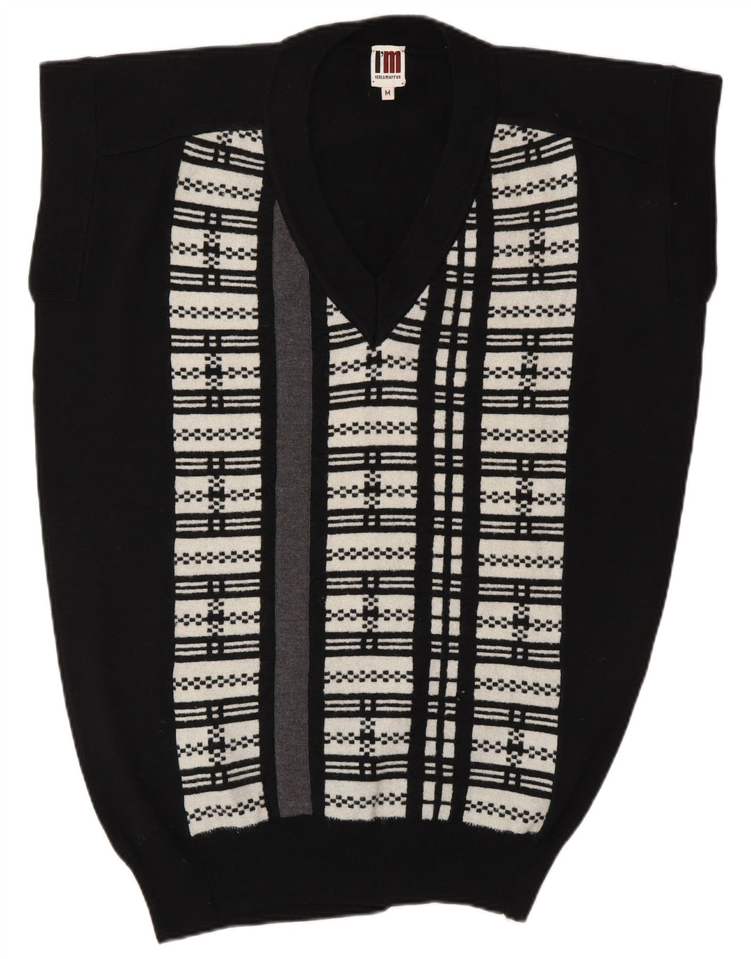 I'M ISOLA MARRAS Camiseta regata feminina com palangre UK 14 listrada preta média