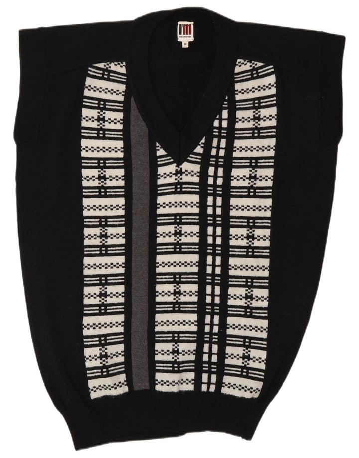 I'M ISOLA MARRAS Camiseta regata feminina com palangre UK 14 listrada preta média