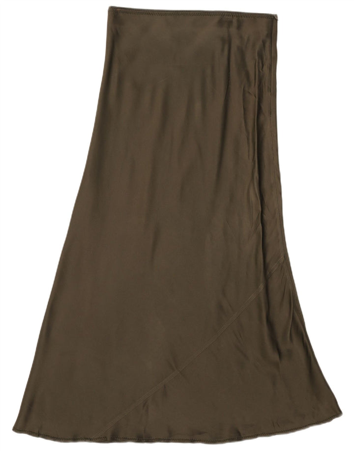 Zara Saia maxi feminina de cintura alta média W28 cáqui