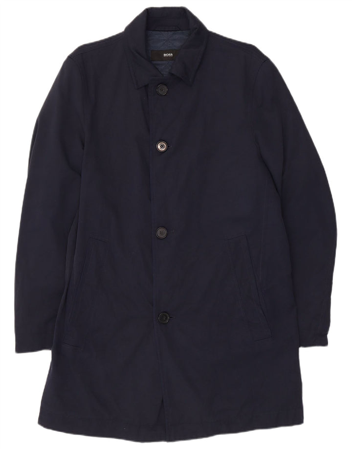 Sobretudo masculino Hugo Boss EU 46 pequeno azul marinho poliamida