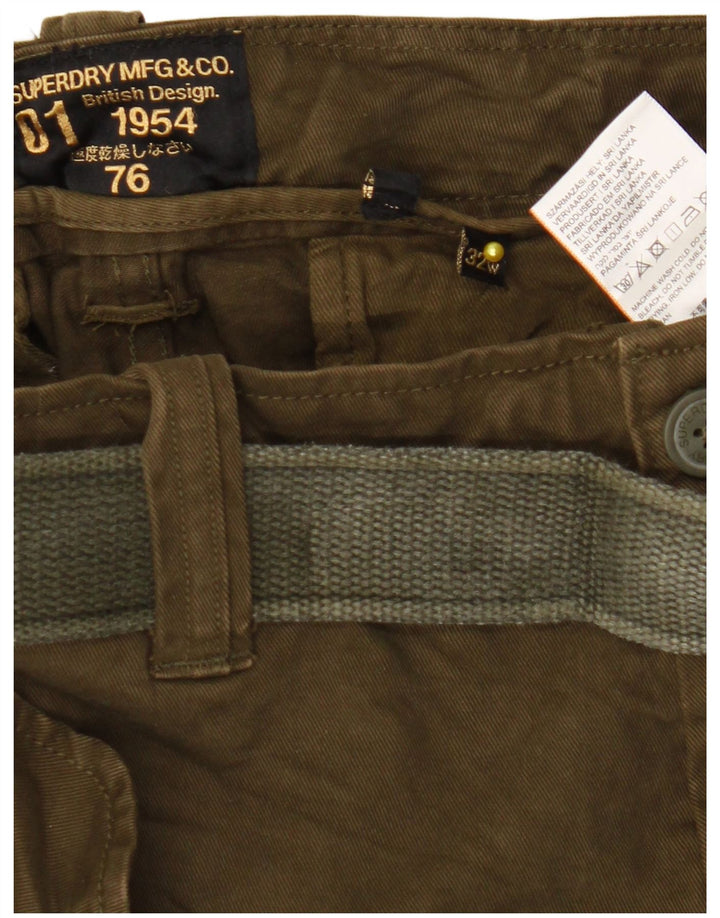 Shorts Cargo Masculino Superdry W32 Algodão Cáqui Médio