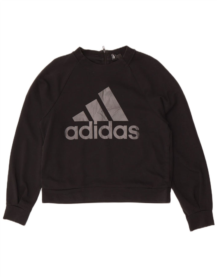 Adidas feminino gráfico oversized moletom jumper reino unido 10 pequeno preto