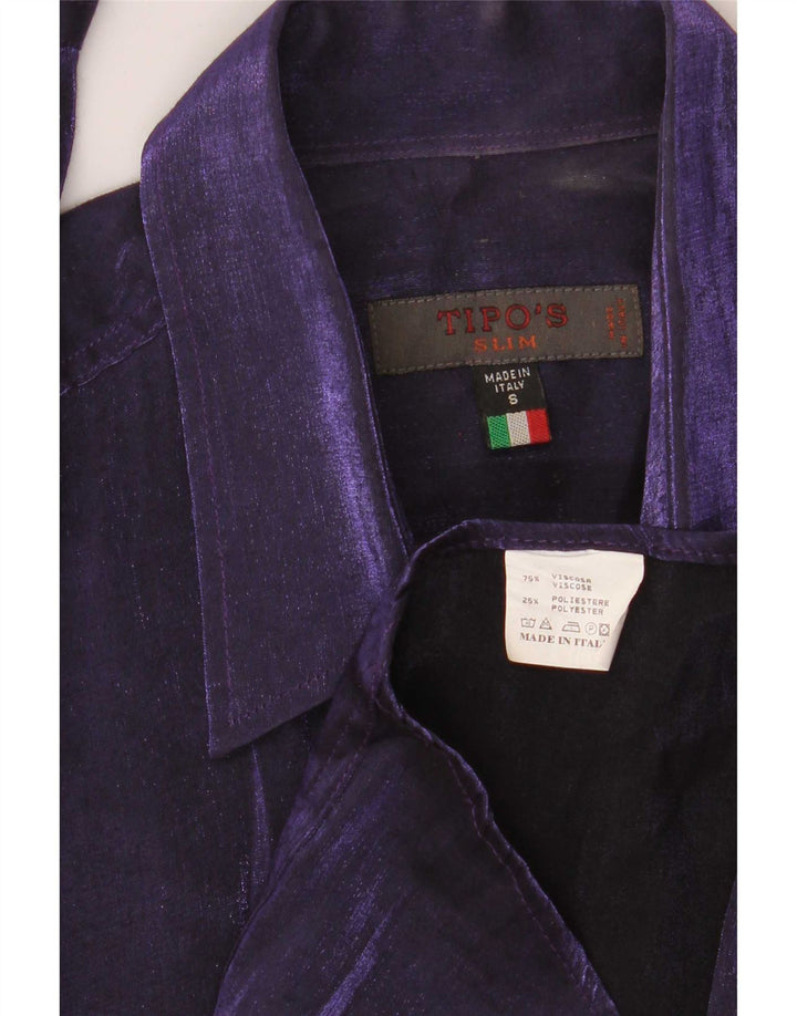 Tipo'S Camisa masculina slim pequena viscose roxa
