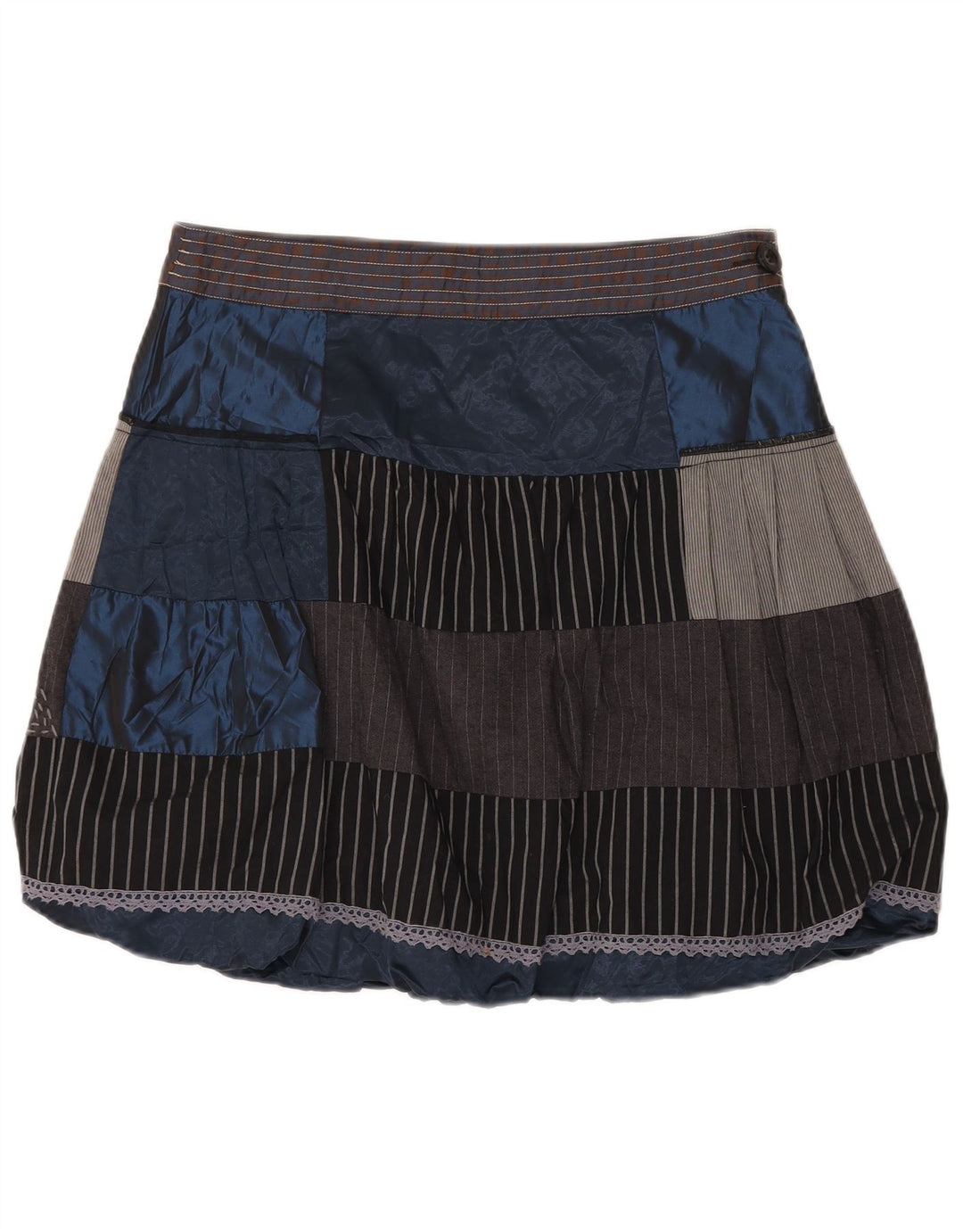 DESIGUAL Saia bolha feminina EU 40 Médio W32 Patchwork multicolorido