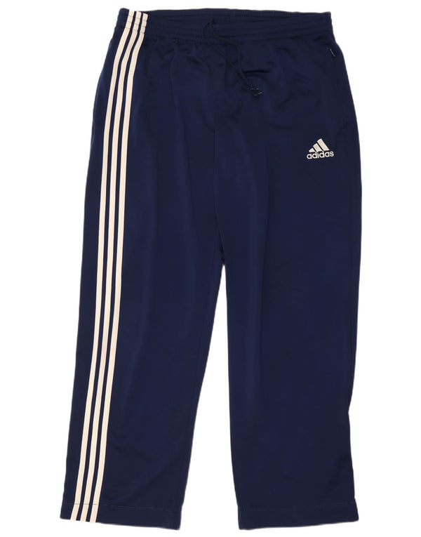Calças de treino masculinas Adidas UK 46/48 XL azul marinho poliéster