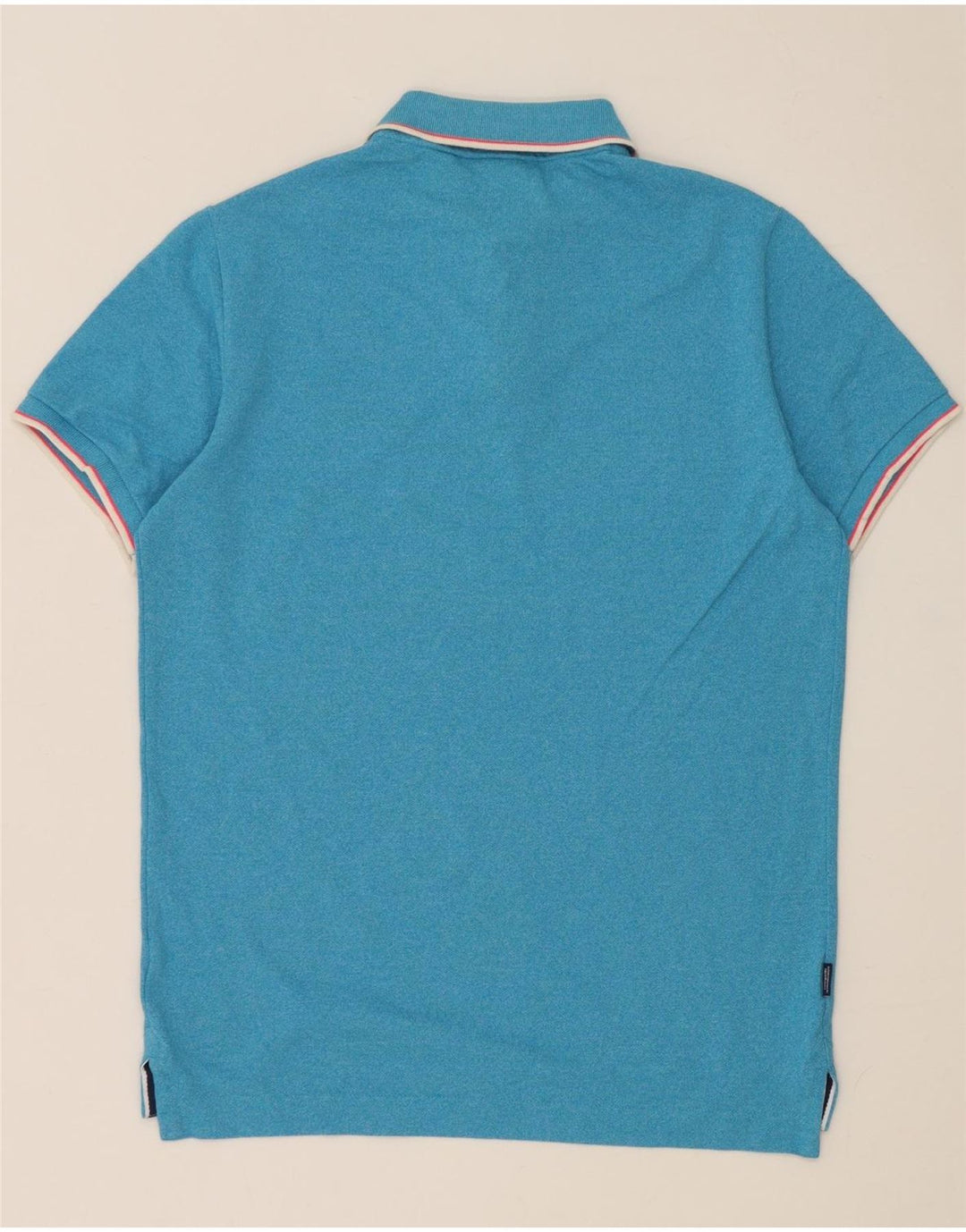 Camisa polo masculina Superdry grande algodão manchado azul