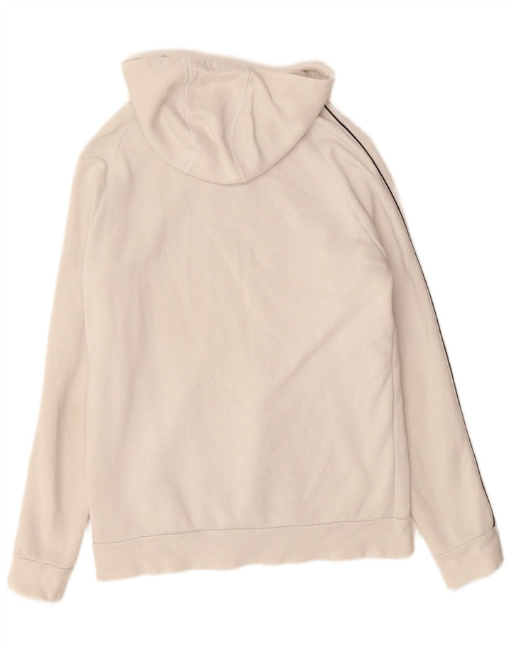 ADIDAS Meninos Hoodie Jumper 15-16 Anos Branco Algodão