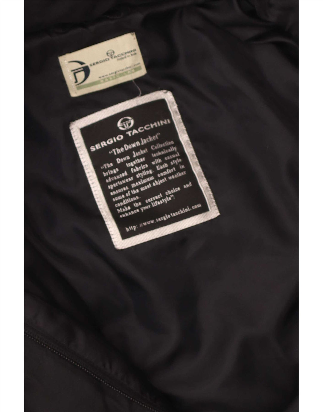 Casaco acolchoado com capuz feminino Sergio Tacchini Reino Unido 16 grande preto