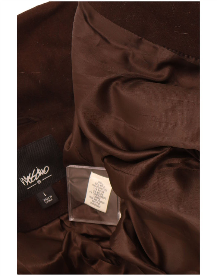 Sobretudo feminino MOSSIMO UK 16 grande lã marrom
