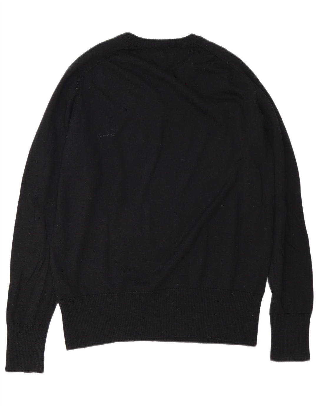 Suéter masculino Calvin Klein Jeans com decote em V médio preto lã merino