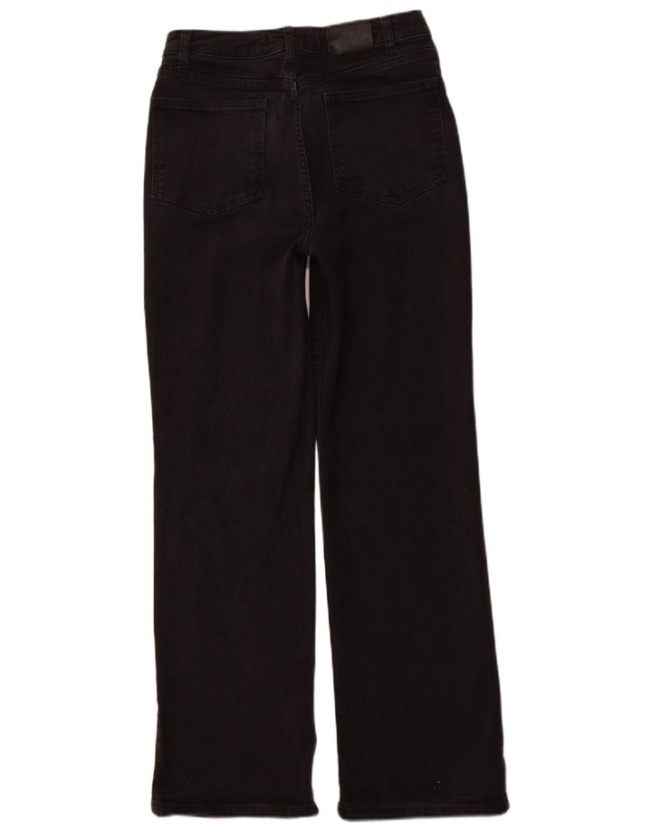 Calça jeans feminina MINT VELVET cintura alta reta UK 10 pequena W28 L30 preta