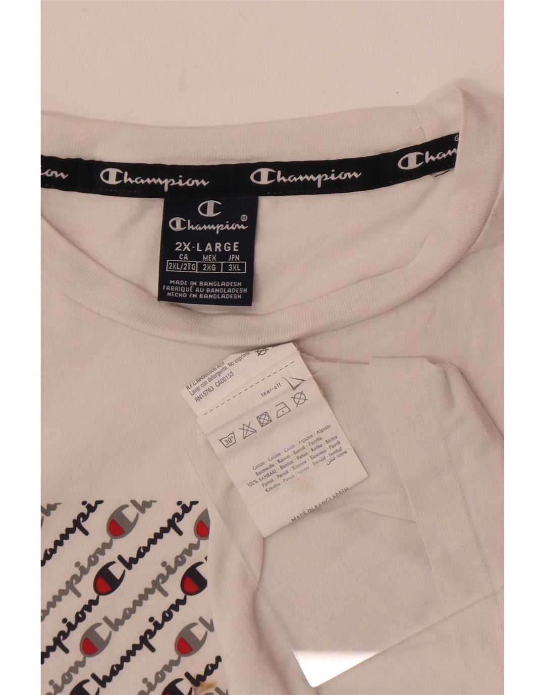 Camiseta masculina gráfica Champion 2XL algodão branco