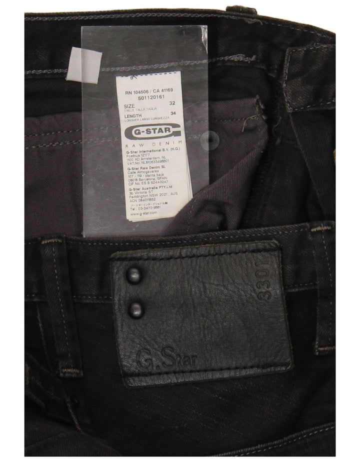 Calça jeans reta masculina G-Star 3301 W32 L34 algodão cinza