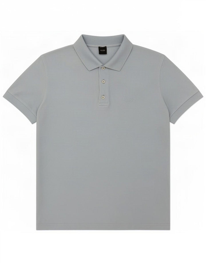 Camisa polo masculina Hugo Boss algodão azul médio
