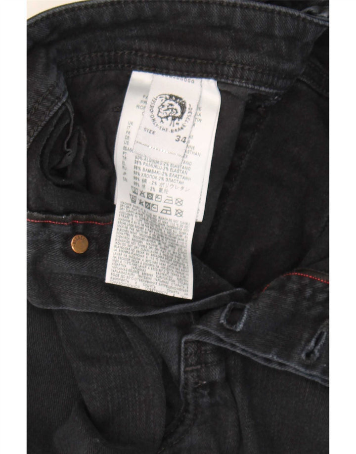 Jeans retos masculinos Diesel W34 L31 algodão preto