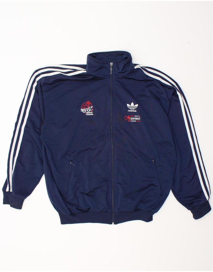 Adidas Mens Graphic Tracksuit Top Jacket UK 38/40 Médio Azul Marinho